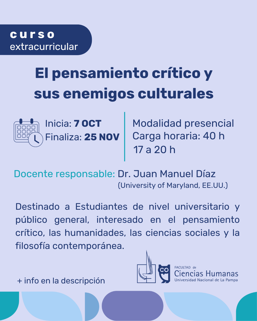 Curso extracurricular El pensamiento crítico y sus enemigos culturales